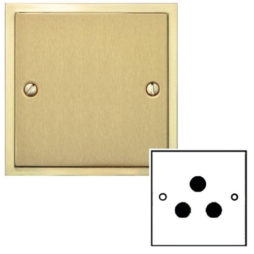 1 Gang 5a 3 Round Pin Socket Unswitched In Satin Brass Plate